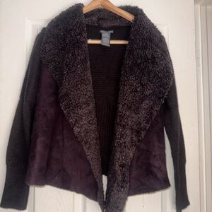 Chelsea & Theodore Textured Brown Cardigan